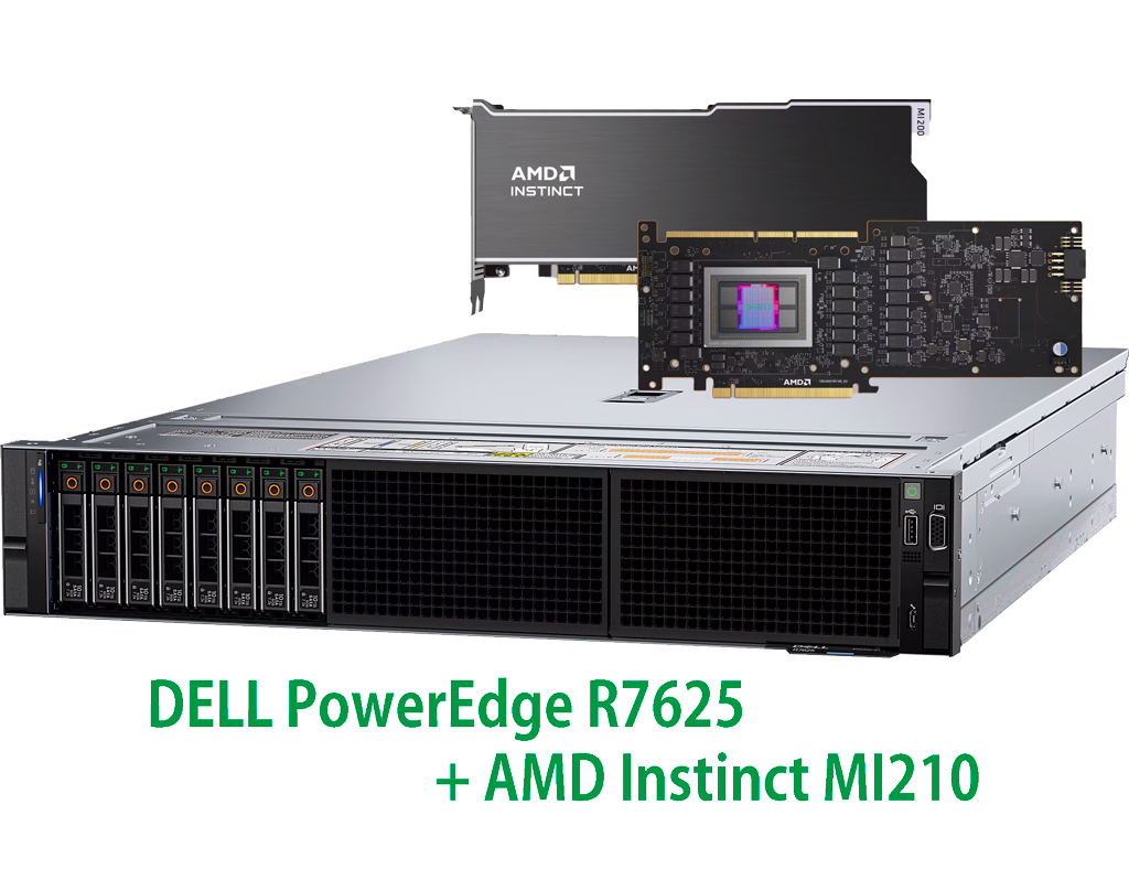 DELL PowerEdge R7625 + AMD Instinct MI210 HPC / AI Benchmark